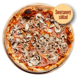 Pizza základ Šunka žampiony - smetanová